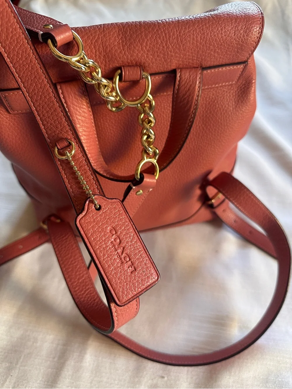Coach Elle Leather Backpack in Rose Petal